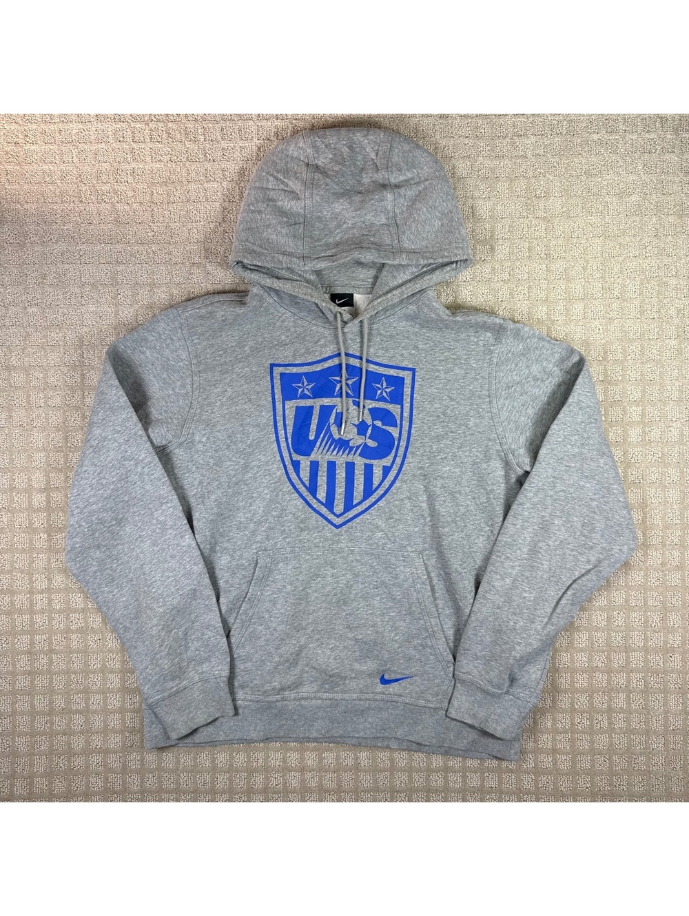 Nike USA Soccer Hoodie Gray Blue Large